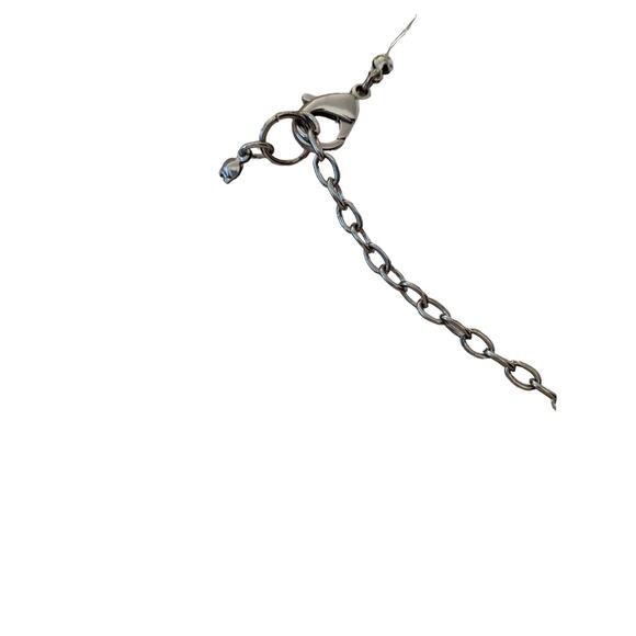 Necklace Orange Acrylic and Brown Wooden Beads Adjustable 21" Boho Chic - Picture 4 of 5